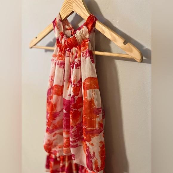 Mcginn Anthropologie Womens Chiffon Sleeveless High Neck Tie Blouse Top Size 2 - Picture 2 of 7